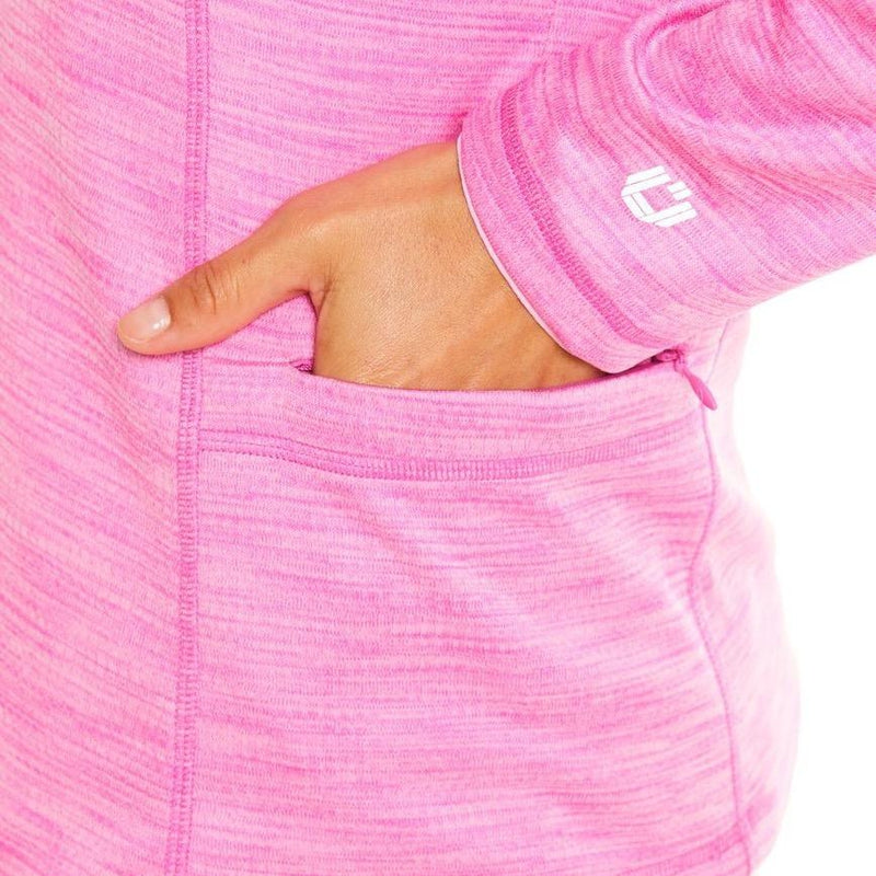 IBKUL Space Dye Waffle Knit Pullover - Hot Pink