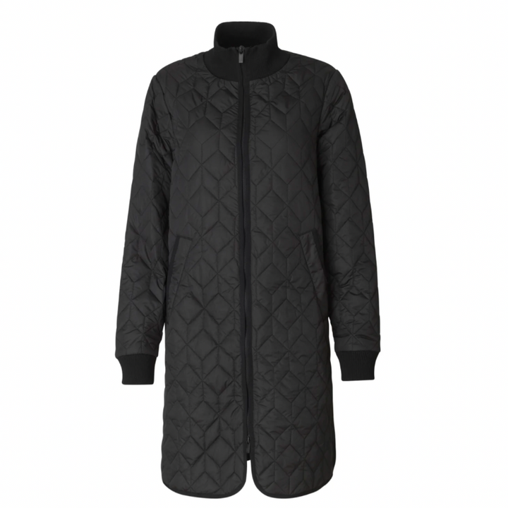 Ilse Jacobsen Long Quilted Coat - Black