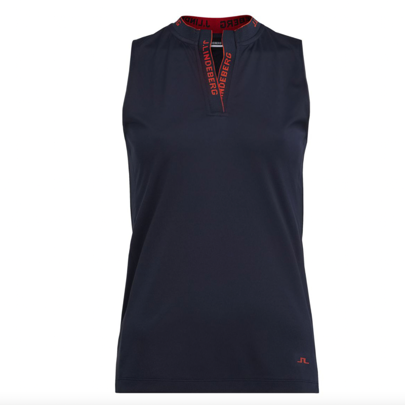 JL Golf Leya S/L Top - Navy/Orange