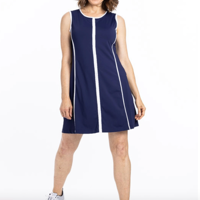 Kinona Pahoa Birdie Maker S/ L Dress - Navy