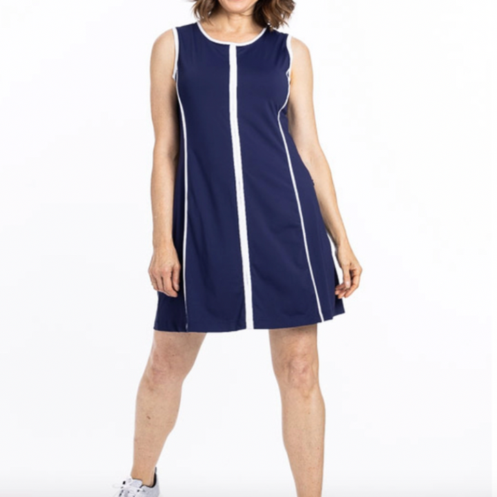 Kinona Pahoa Birdie Maker S/ L Dress - Navy