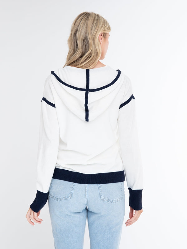 Alashan Cashmere Contrast Hoodie - White