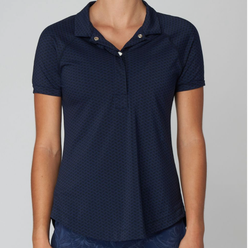 L'Etoile Breezy Polo - Navy Blue Print