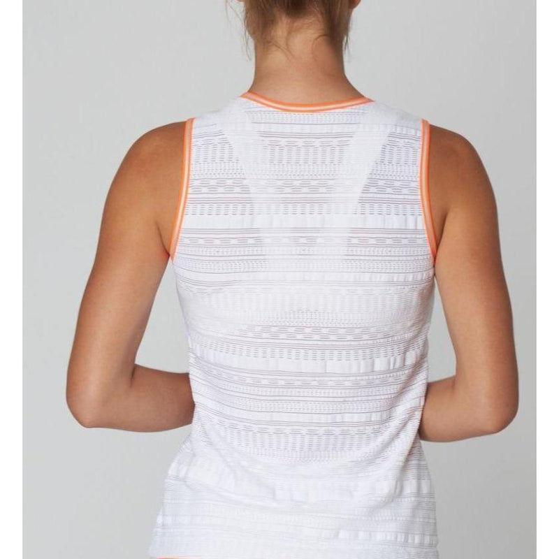 L'Etoile S/L Front Zip Tank - White/Orange Trim