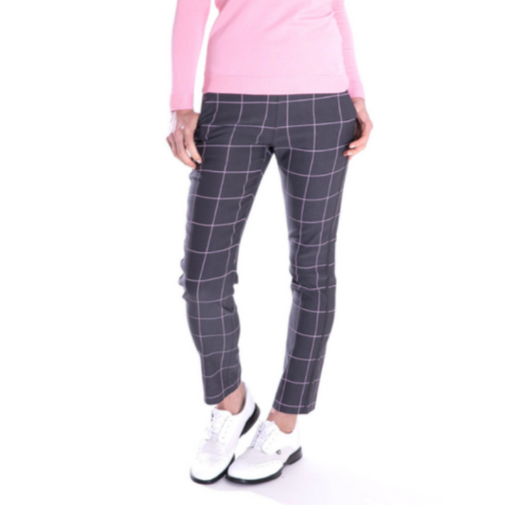 Golftini Trophy Pull-On Pant - Grey/Light Pink