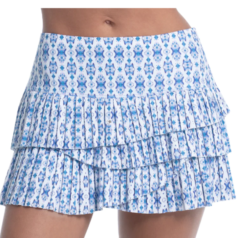 Lucky In Love Aruba Pleated Scallop Skort(12") - Blue Print