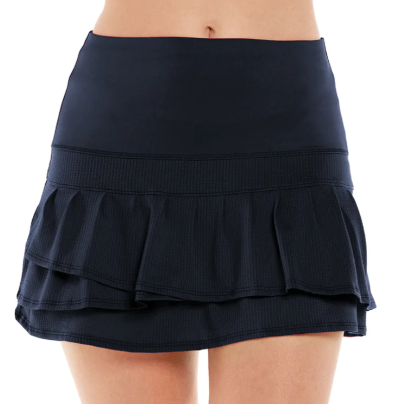 Lucky In Love Pleated Tier Skort - Navy