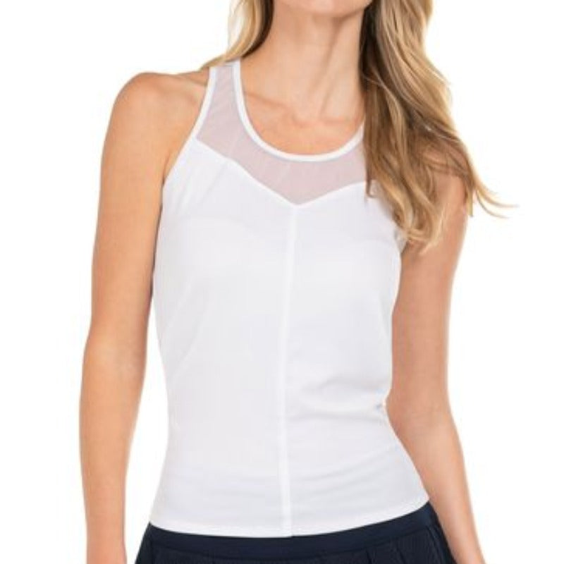 Lucky In Love Rib Tie Back Tank - White