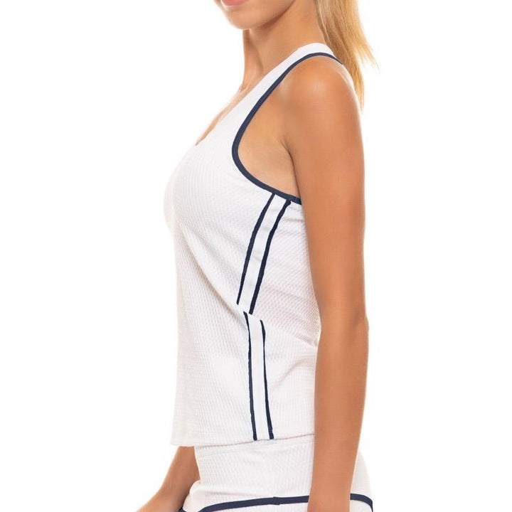 Lucky In Love Wavy Tank w/Bra - White/Midnight