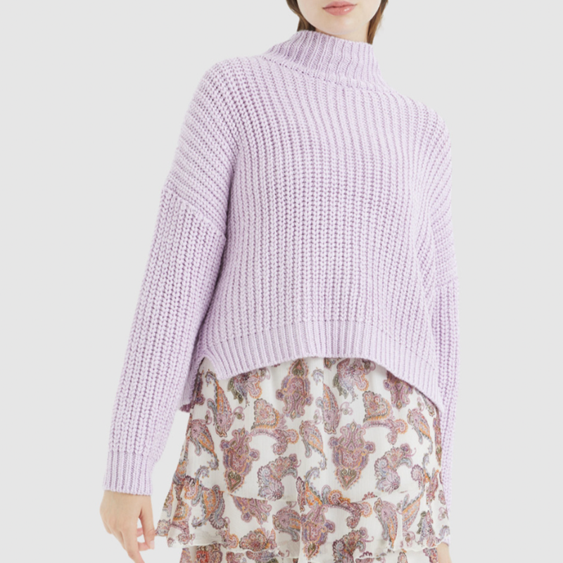 Marc Aurel Rib Mock Sweater - Orchid