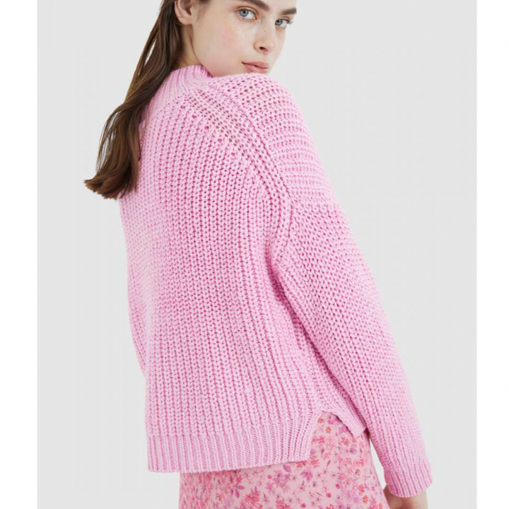 Marc Aurel Rib Mock Sweater - Pink