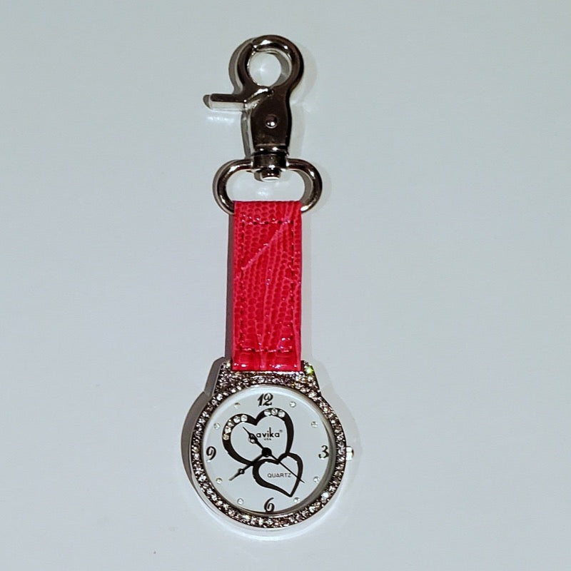 Navika Crystal Double Heart Watch