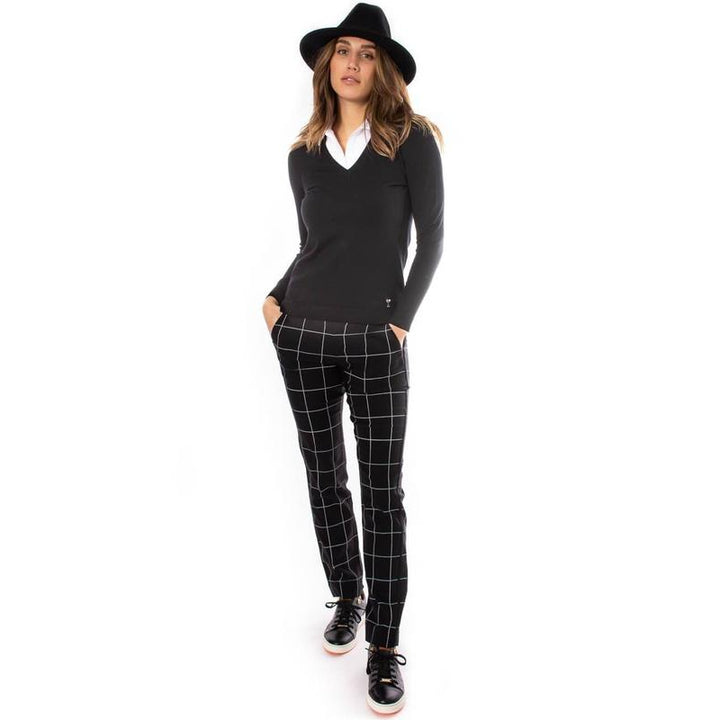 Golftini Trophy Pull-On Pant - Black/White