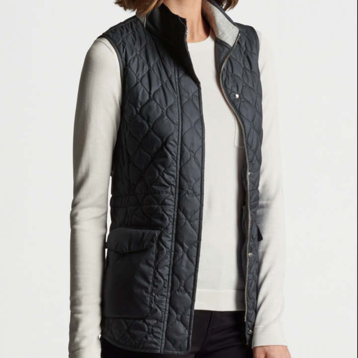 Peter Millar Addison Quilted Travel Vest - Charcoal