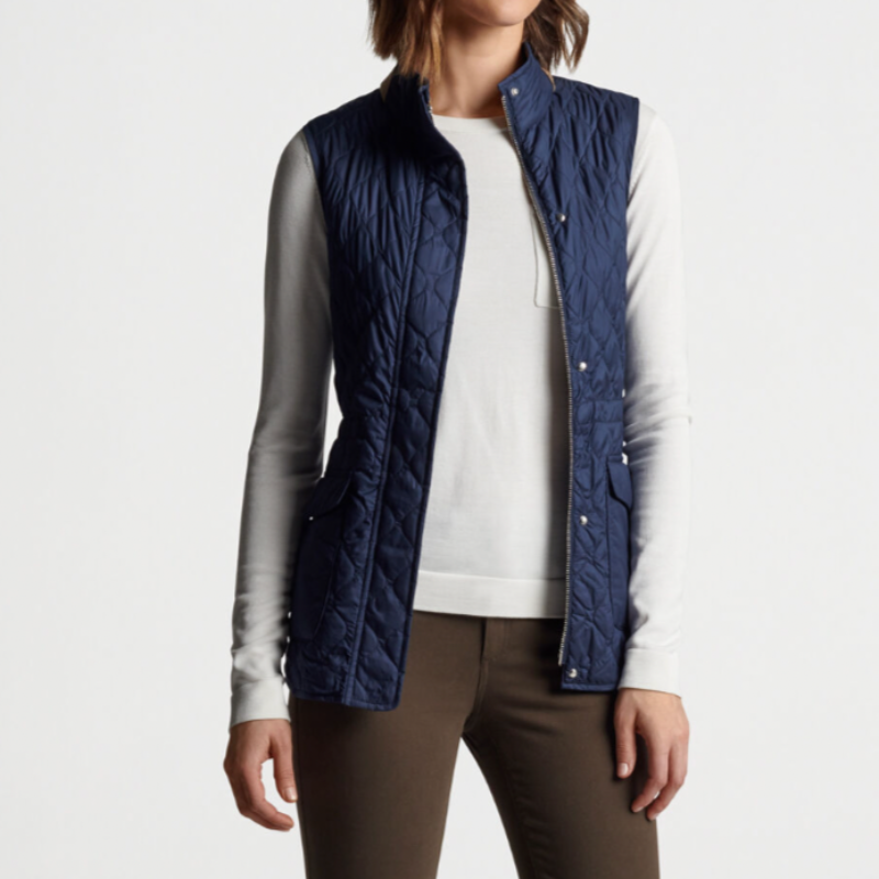 Peter Millar Addison Quilted Travel Vest - Navy