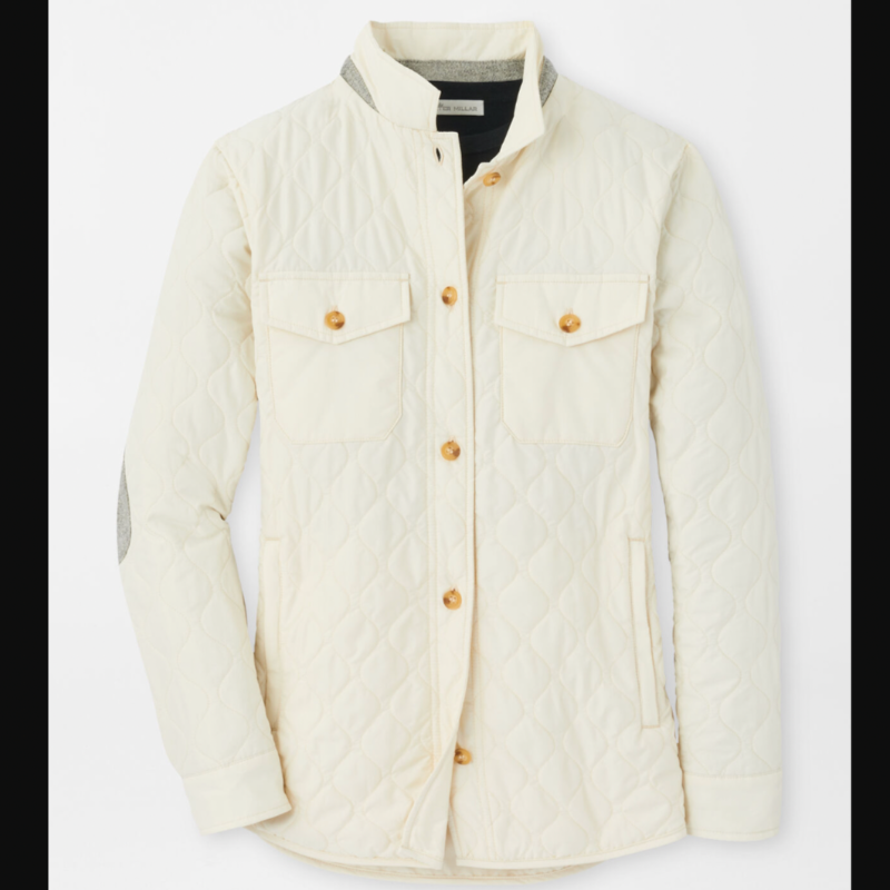 Peter Millar Corinne Quilted Shirt Jacket - Ivory