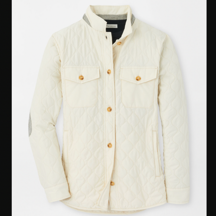 Peter Millar Corinne Quilted Shirt Jacket - Ivory