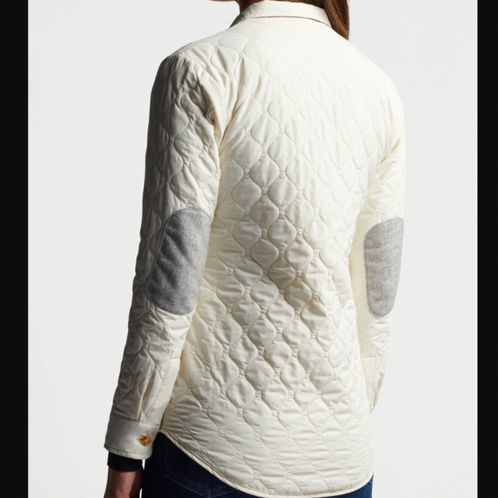 Peter Millar Corinne Quilted Shirt Jacket - Ivory