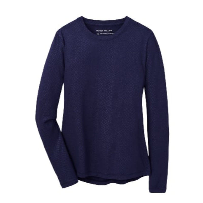 Peter Millar Embossed L/S Tee - Navy