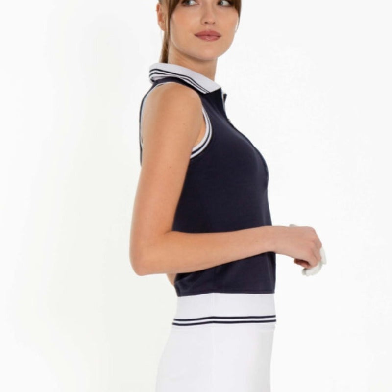 InPhorm Phoebe S/L Polo - Midnight/White