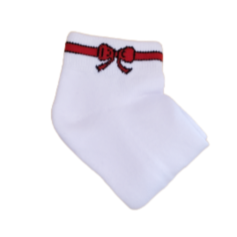 On The Tee Bow Socks - Red