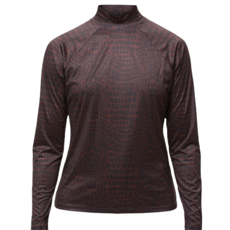 Rohnisch Addison L/S Mock Top - Brown Croco