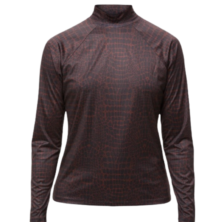 Rohnisch Addison L/S Mock Top - Brown Croco