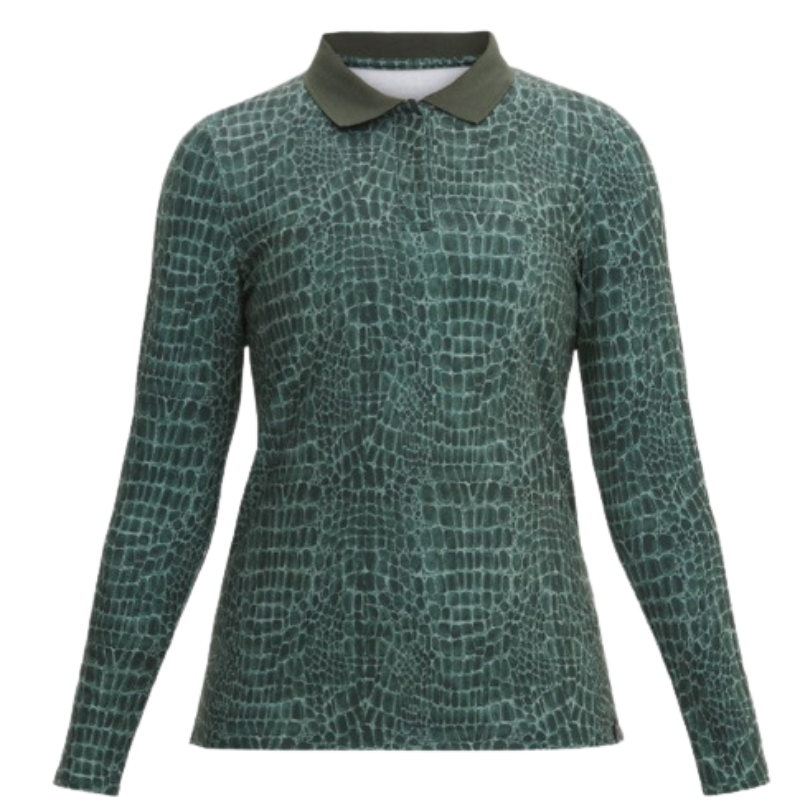 Rohnisch Sia L/S Polo - Green Crocco