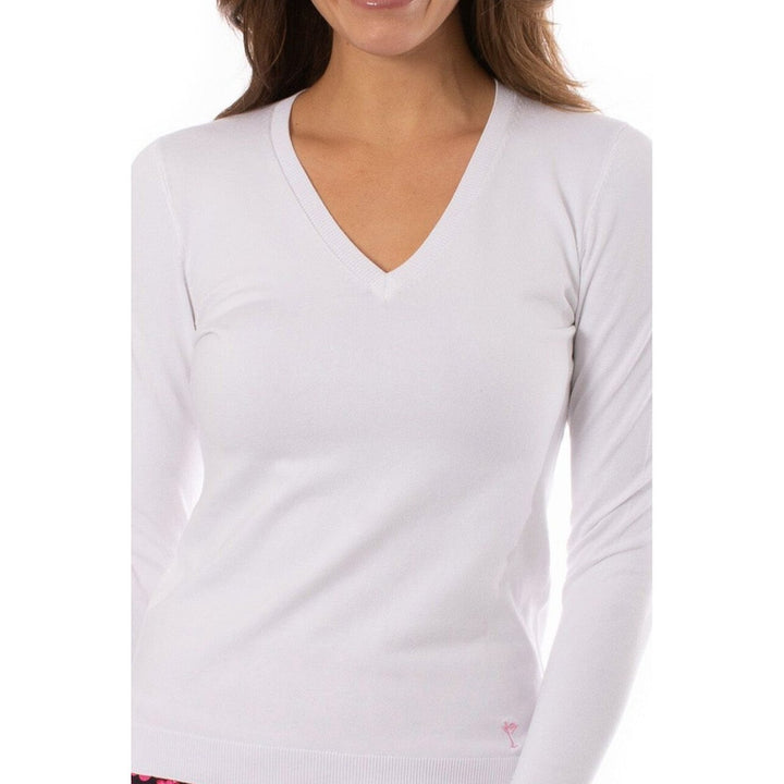 Golftini V-Neck Sweater - White