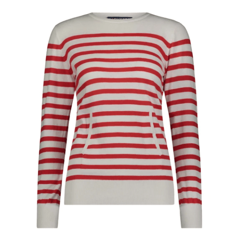 Movetes Sport Nautical Sweater - Ivory with Poppy