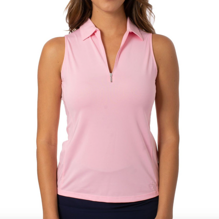 Golftini S/L Zip Tech Polo - Light Pink