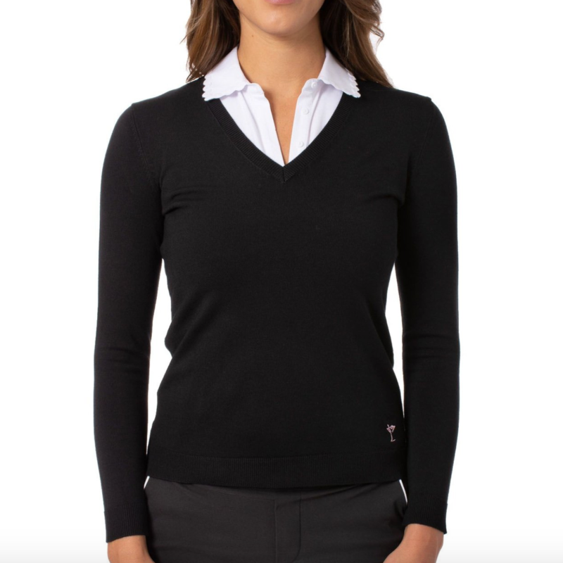 Golftini V-Neck Sweater - Black