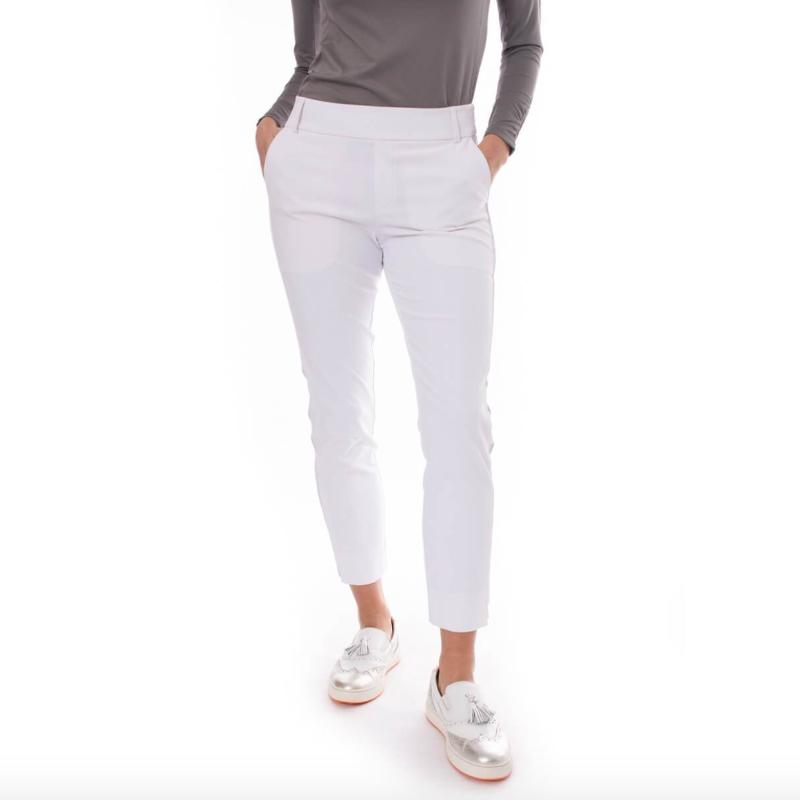 Golftini Ankle Pant - White/Silver Stripe