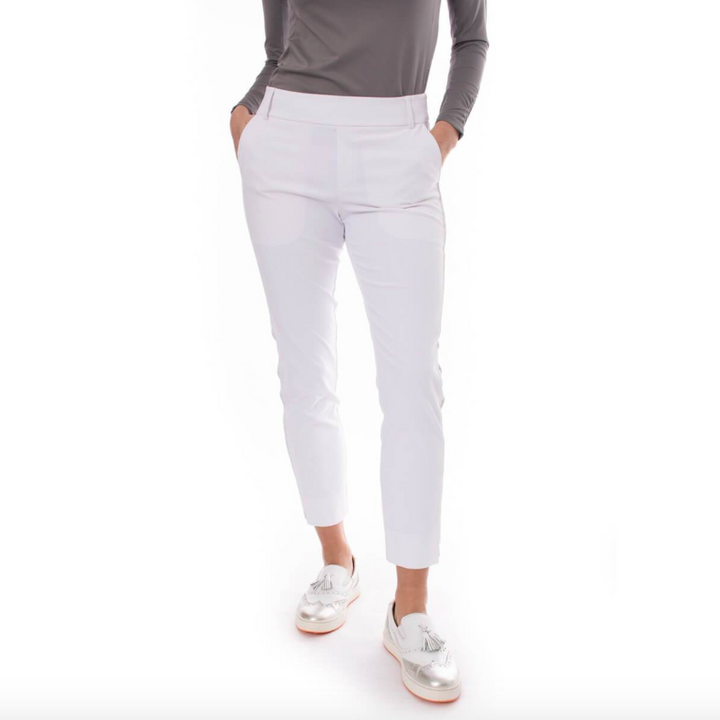 Golftini Ankle Pant - White/Silver Stripe