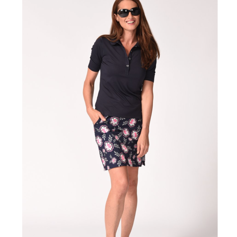 Golftini S/S Elbow Polo Top - Navy