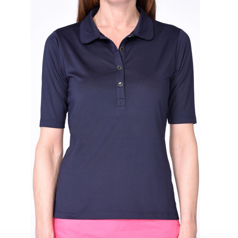 Golftini S/S Elbow Polo Top - Navy