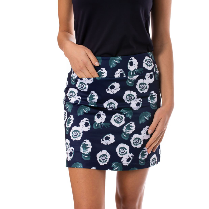 Golftini Night Moves Pull-On Skort -Navy/Floral-Open Court