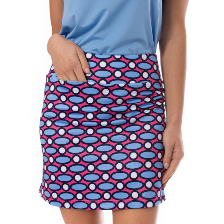 Golftini Rock N'Roll Pull-On Skort -Pink/Blue/White