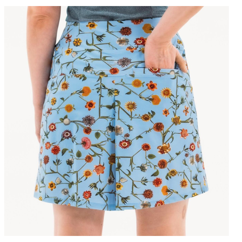 Foray Golf Connect Floral Skirt 15.5" - Cielo Blue