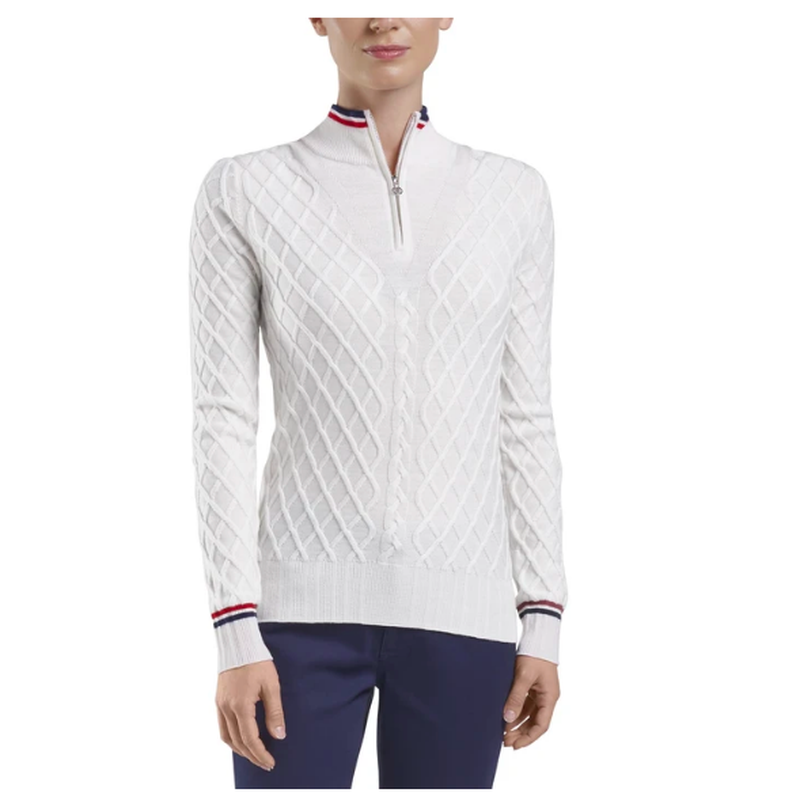 G/FORE Cable 1/4 Zip Sweater - Snow