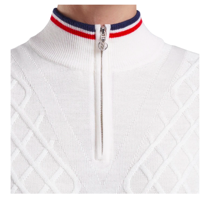 G/FORE Cable 1/4 Zip Sweater - Snow