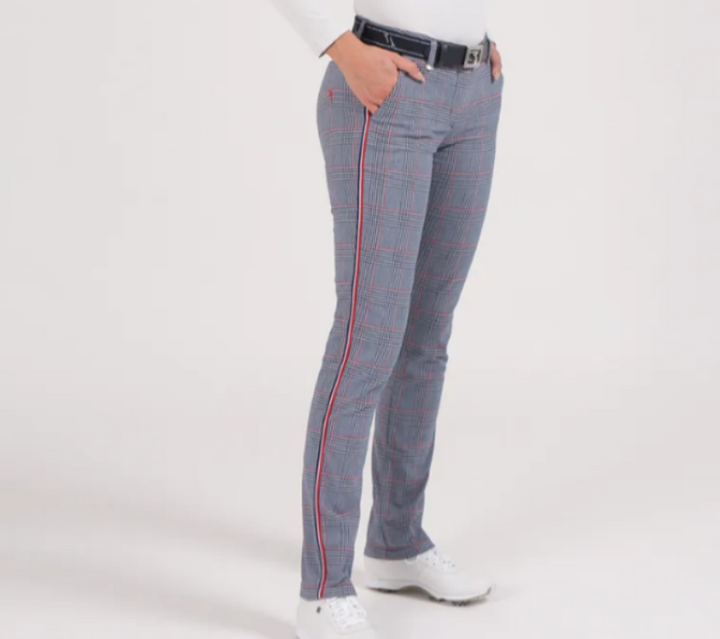 Chervò Support Trousers - Navy/Red Check