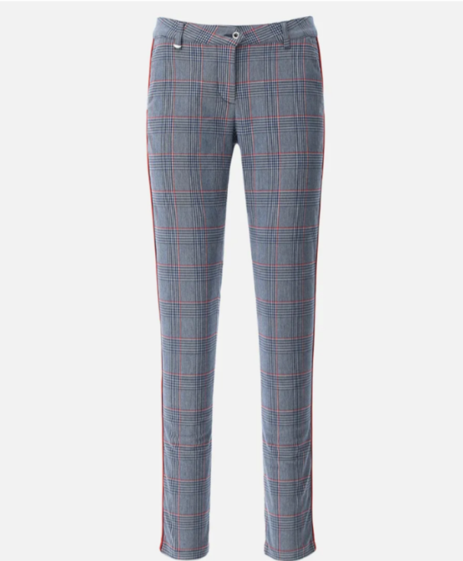 Chervò Support Trousers - Navy/Red Check
