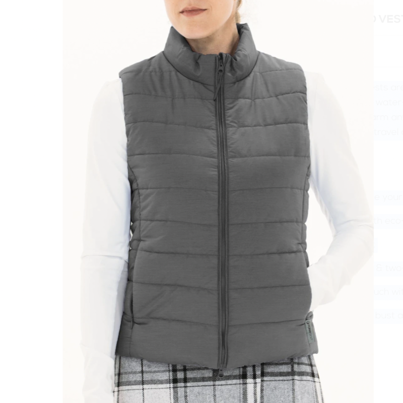 Foray Golf Quilted Packable Vest - Charcoal
