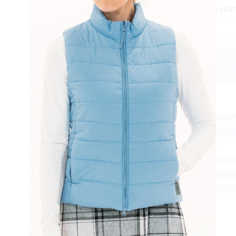 Foray Golf Quilted Packable Vest - Blue