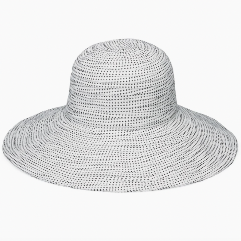 Wallaroo Scrunchie Hat - White/Black Dots