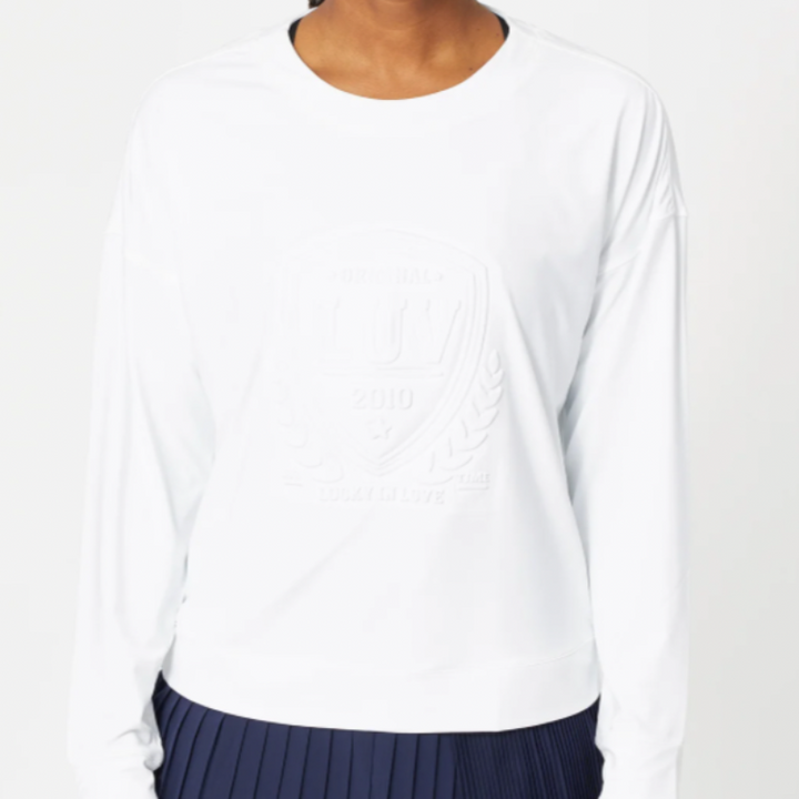 Lucky In Love Light Weight L/S Top - White