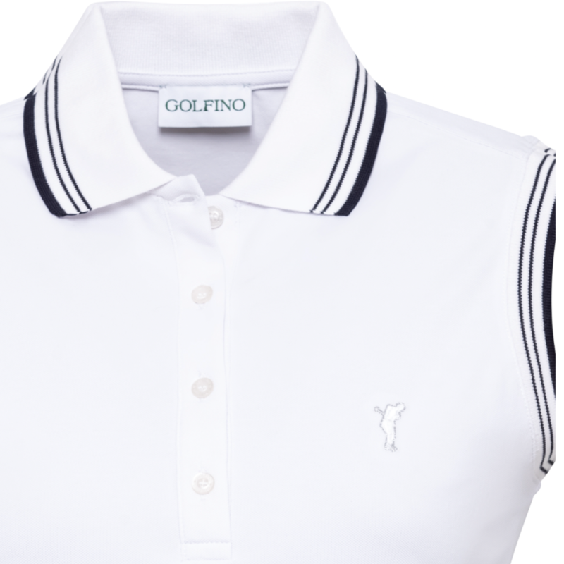 Golfino Maura S/L Polo - White/Stripe