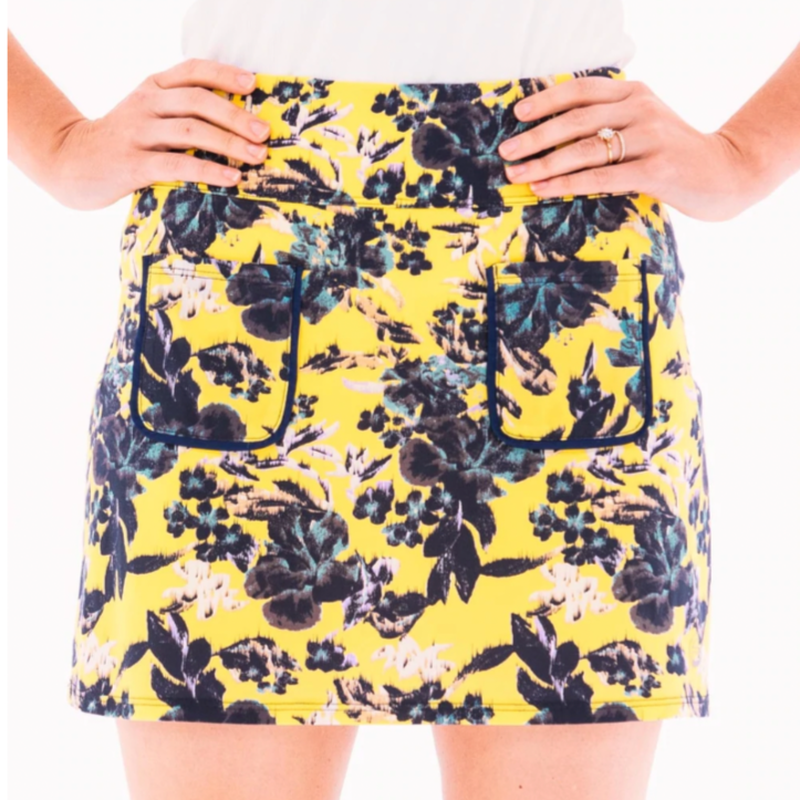 Foray Golf Lux Floral Skort - Yellow Floral