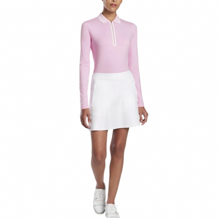G/FORE Featherweight Zip L/S Polo - Pink